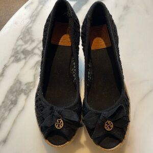Tory Burch Bow Espadrille Wedge Sandals – 
Size 6.5, Chic & Comfortable